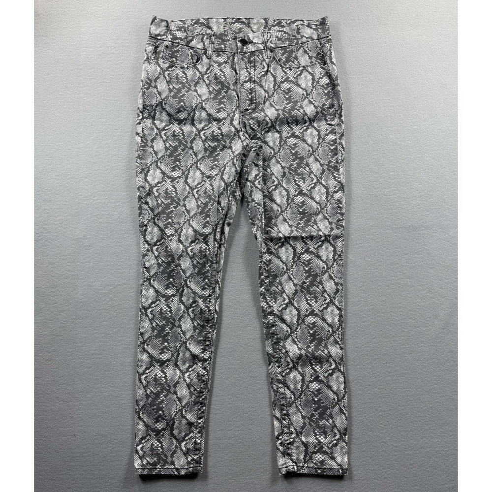 Seven7 Snake Print Skinny Ankle Jeans Womens 14 Gray Stretch Denim‎ 34x28